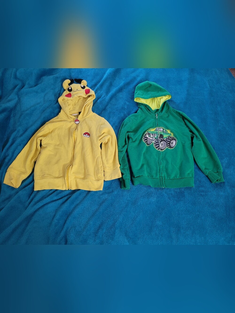 Zip Up Hoodie Jacket Bundle Pikachu And Monster Truck